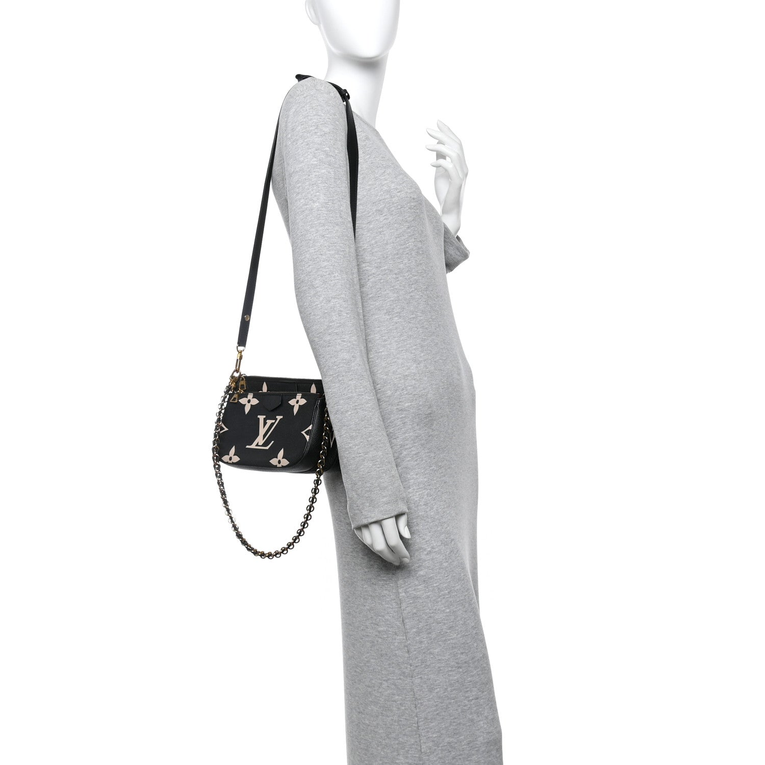 Louis Vuitton Empreinte Monogram Giant Multi Pochette Accessories Black Beige 2 of 15