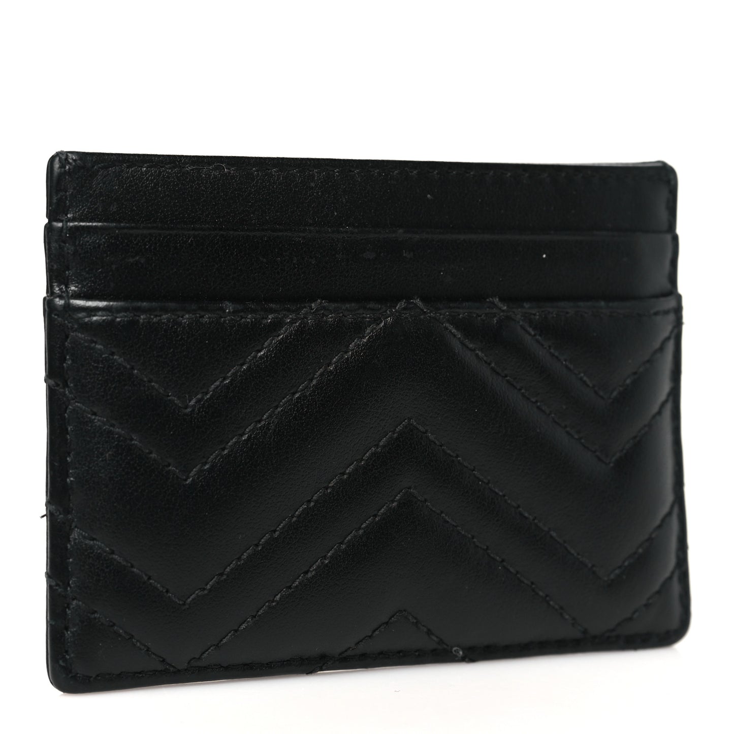 Calfskin Matelasse GG Marmont Card Holder Black