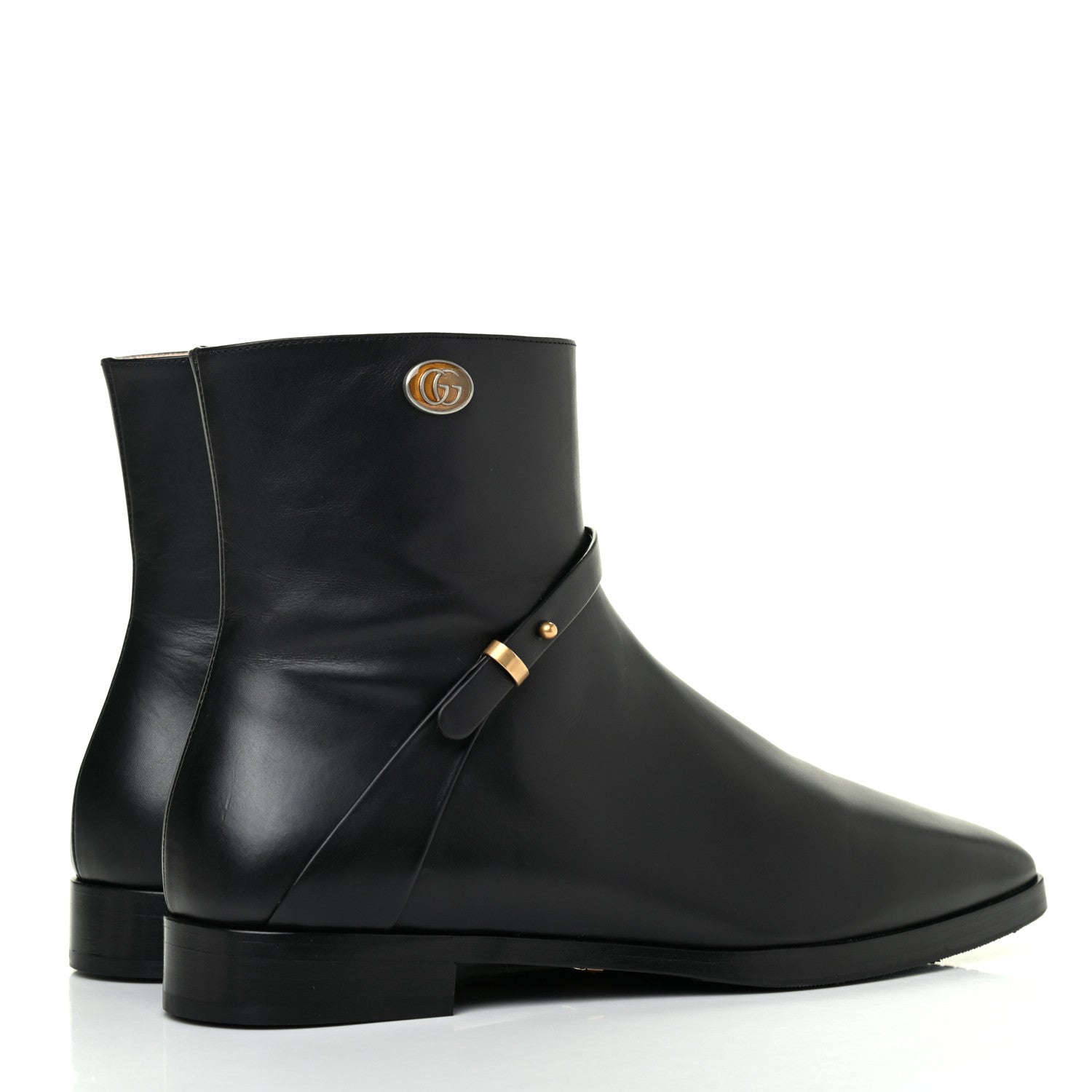 Gucci Calfskin Womens GG Ankle Boots 39 Black 4 of 11