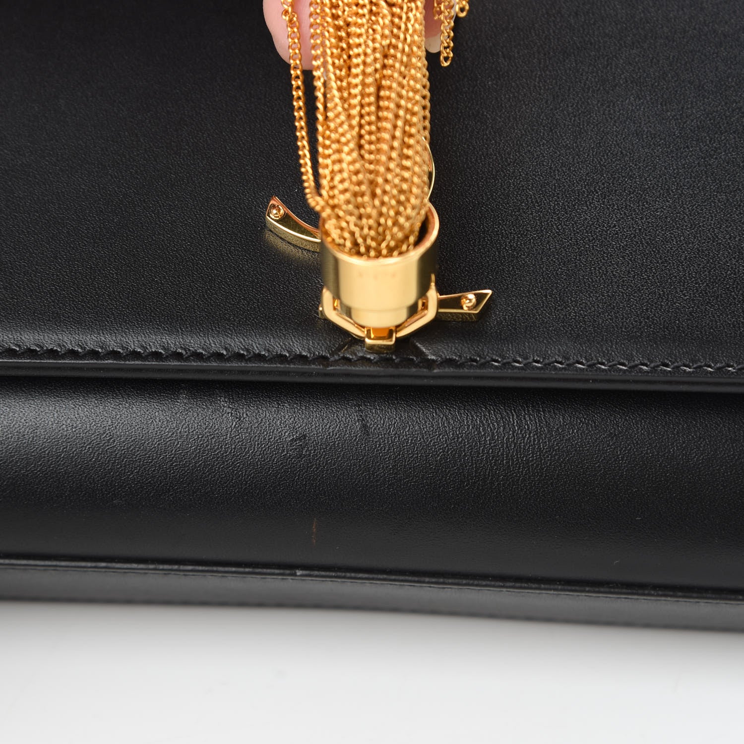 Saint Laurent Smooth Calfskin Small Classic Monogram Kate Tassel Satchel Black 12 of 12