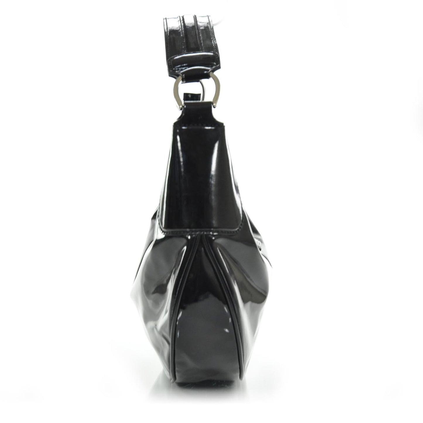 Patent Half Moon Hobo Black