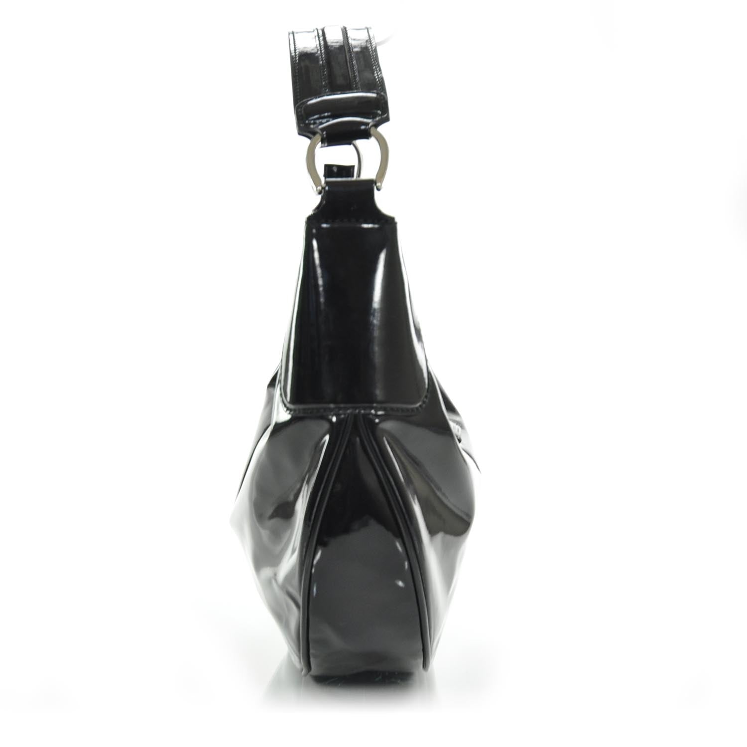 Gucci Patent Half Moon Hobo Black 5 of 9