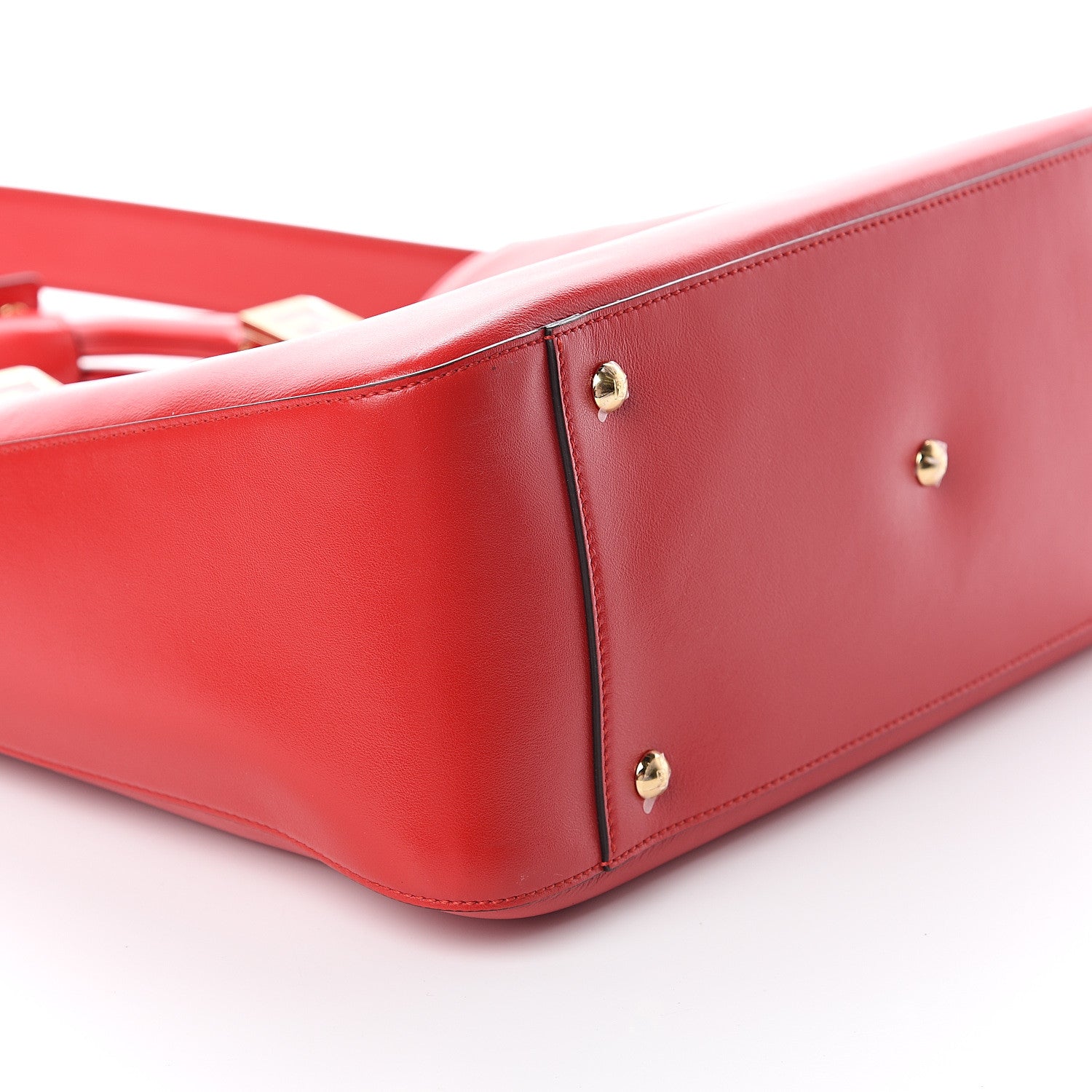 Fendi Vitello Glacier Medium FF Tote Rosso Cardinale 7 of 8