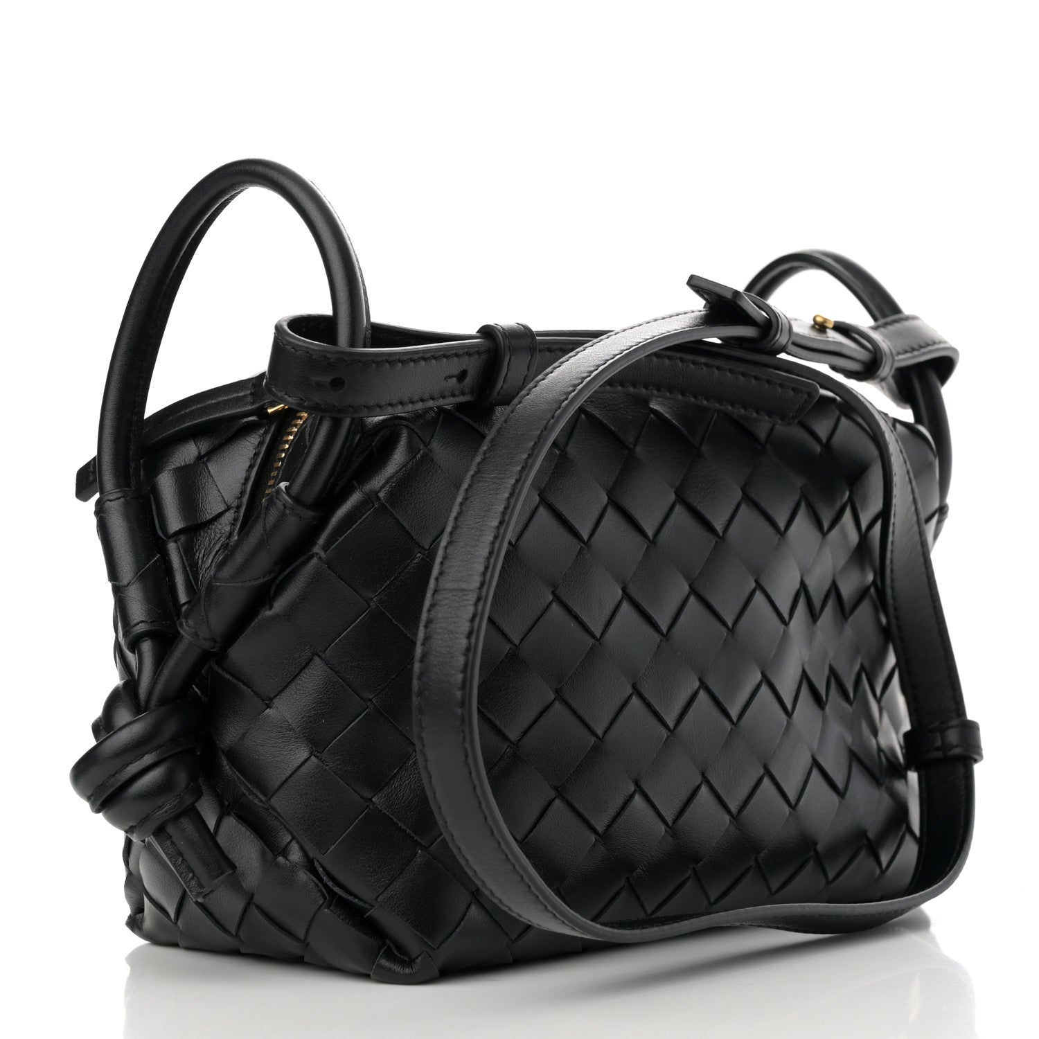 Bottega Veneta Calfskin Intrecciato Small Loop Top Handle Black 3 of 10