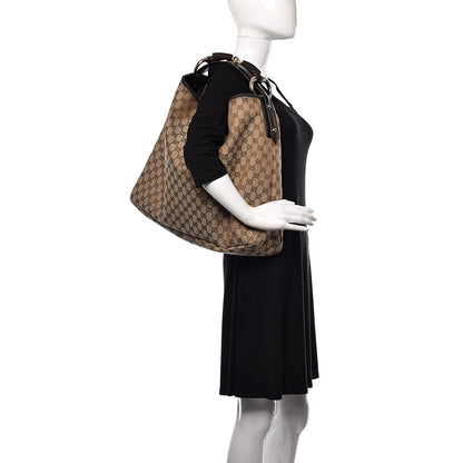 Gucci Monogram Large Horsebit Chain Hobo Dark Brown 2 of 10