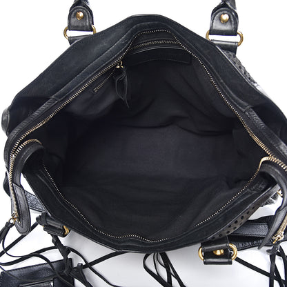 Balenciaga Agneau Laser Cut Cross Classic Gold Hardware City Black 5 of 16