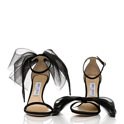 Jimmy Choo Grosgrain Aveline Bow 100 Sandals 38.5 Black 2 of 8