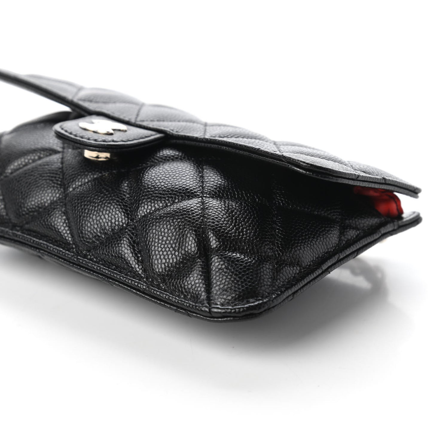 Caviar Fabric Quilted Foldable Tote With Chain Black Multicolor