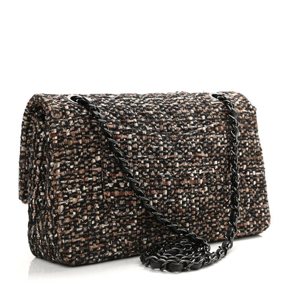 Chanel Tweed Quilted Medium Double Flap Brown 4 of 23