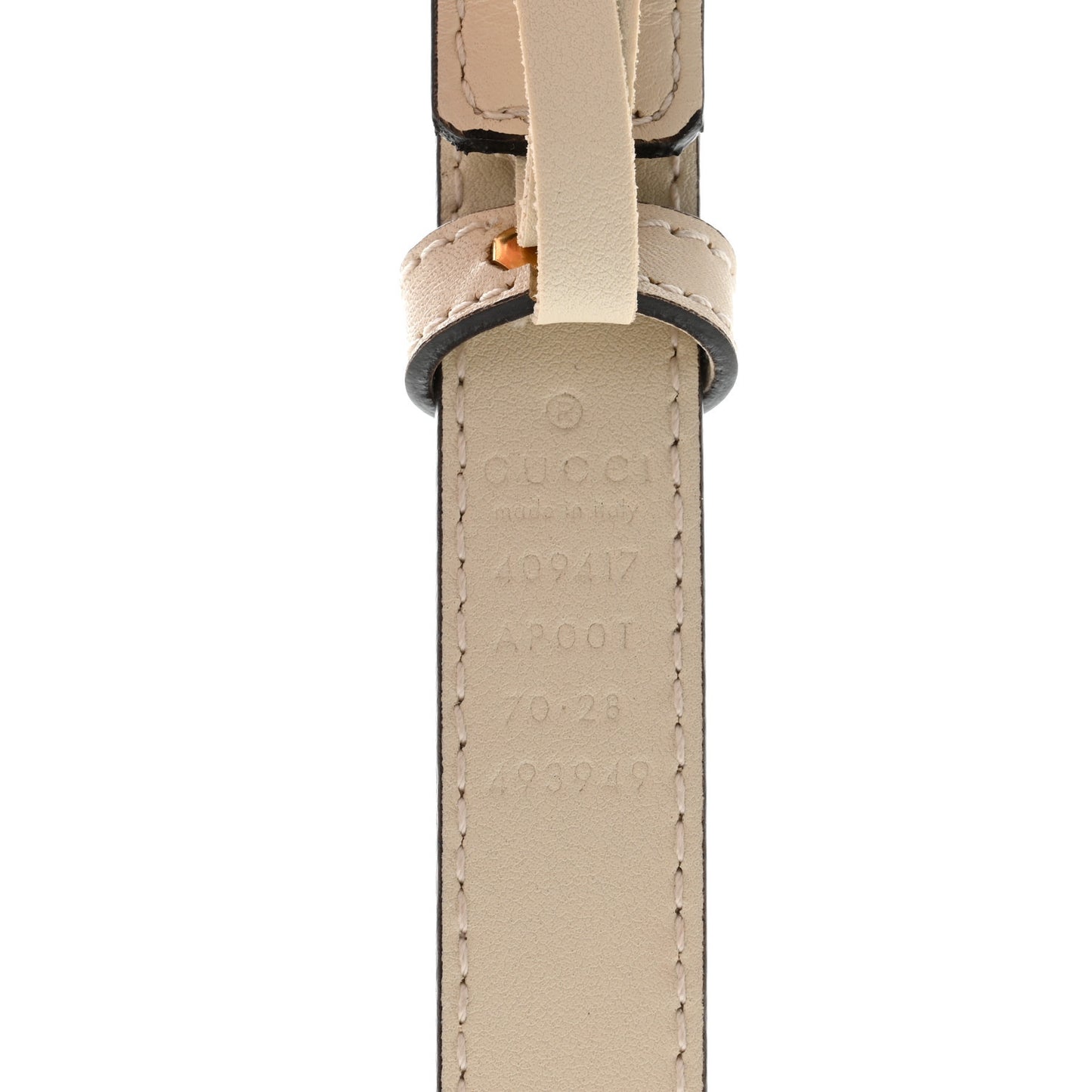 Calfskin Double G 20mm Belt 70 28 Mystic White