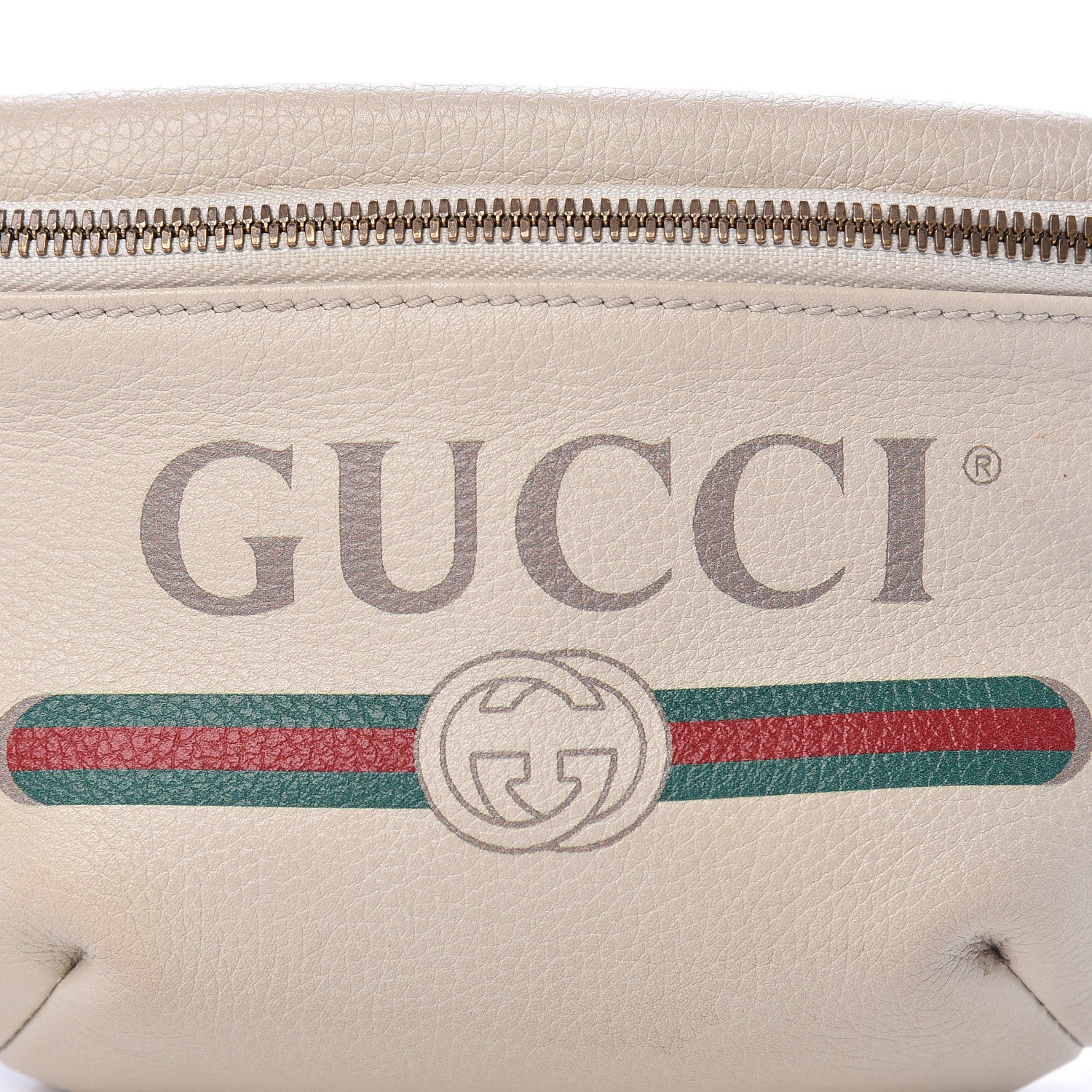 Gucci Grained Calfskin Small Logo Belt Bag White 8 of 12