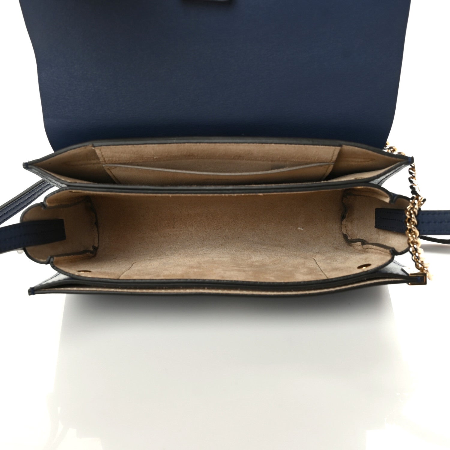 Chloe Suede Calfskin Small Faye Shoulder Bag Denim Blue 5 of 8