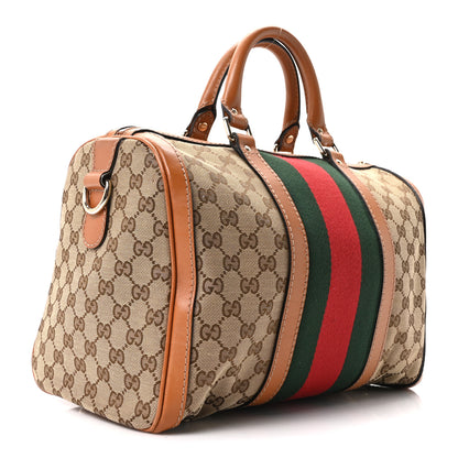 Gucci Monogram Vintage Web Medium Boston Tobacco 3 of 10