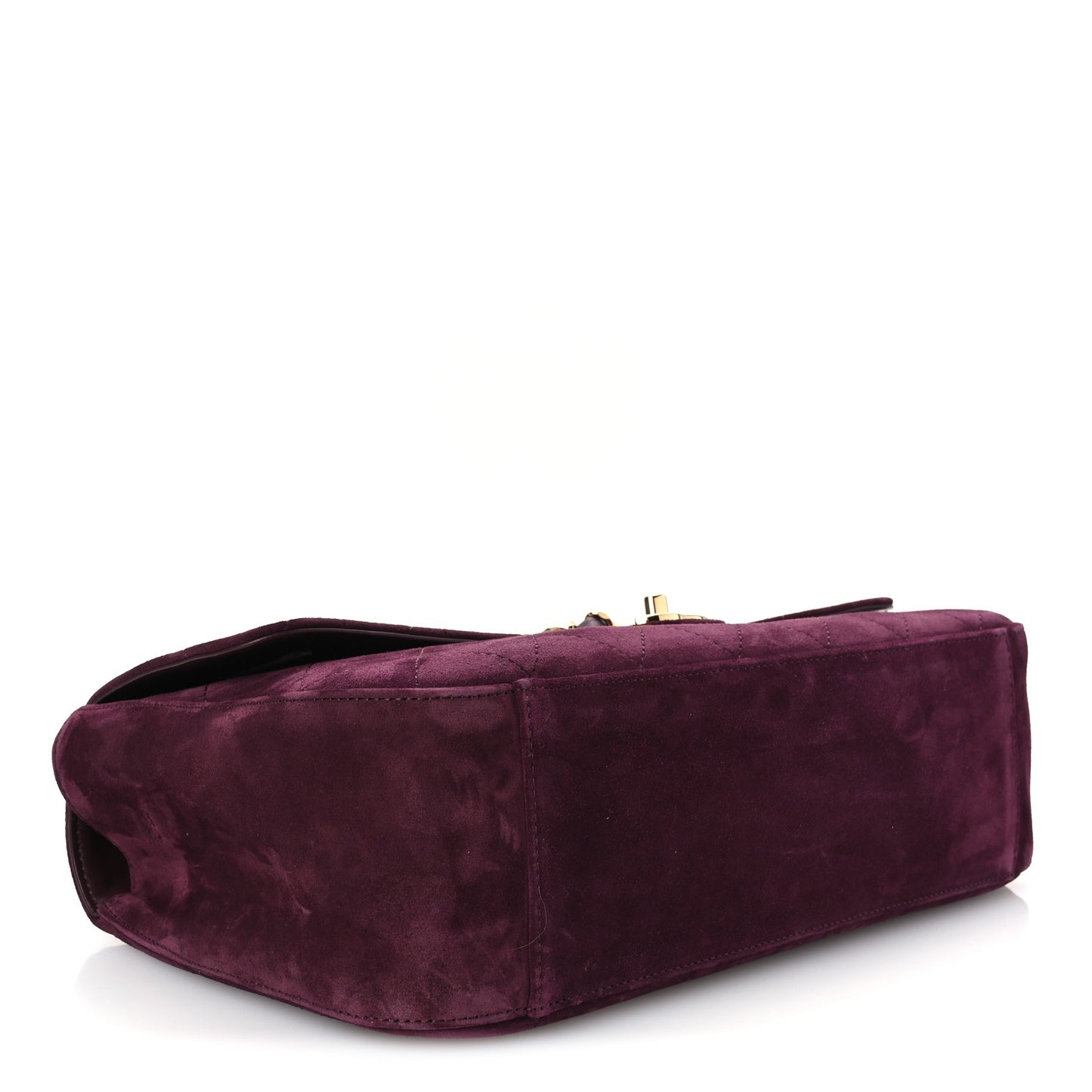 Suede Calfskin Small Souplissimo Maxi Flap Burgundy