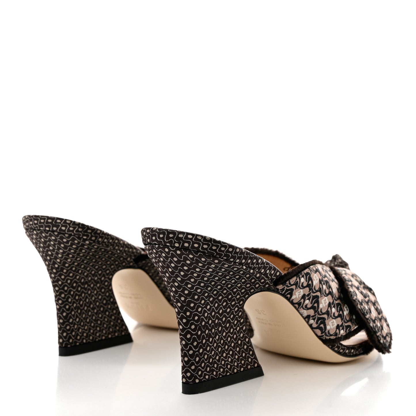 Jacquard FF Fabric Ffreedom Mules 36 Black