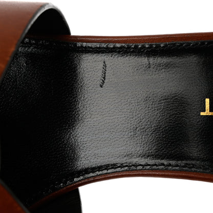 Saint Laurent Calfskin Tribute 85 Slide Sandals 38 Amber 11 of 11