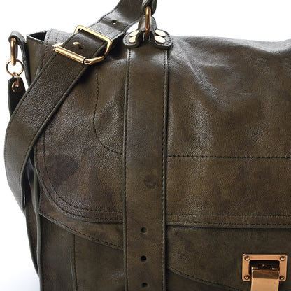 Proenza Schouler Lambskin Large PS1 Satchel Military 10 of 17