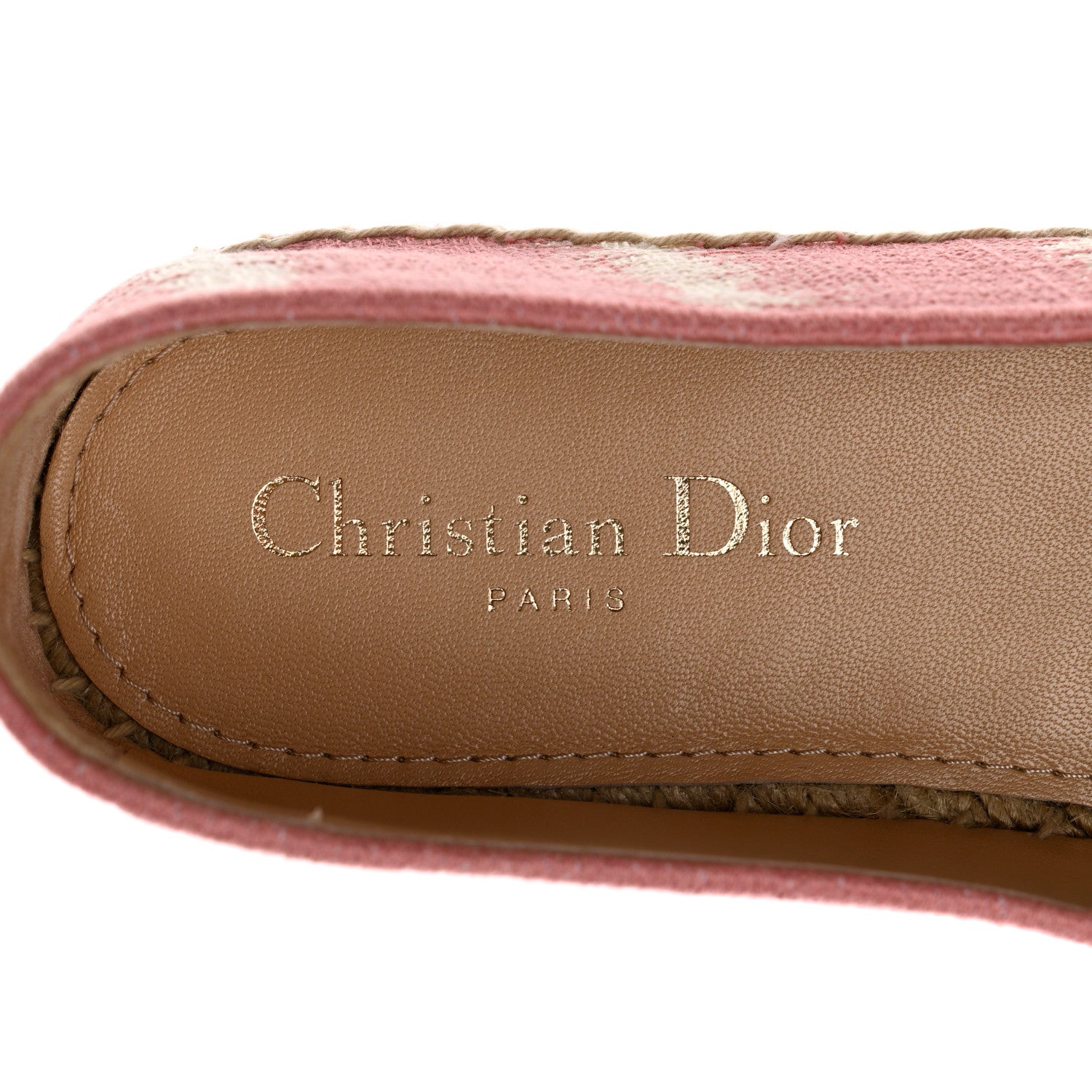 Christian Dior Cotton D-Stripes Embroidered Granville 15mm Espadrilles 39.5 Deep Nude 7 of 9