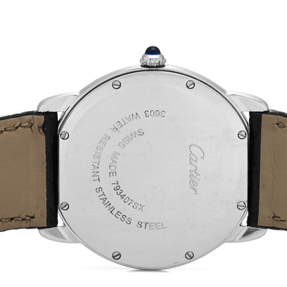 Cartier Stainless Steel Alligator 36mm Ronde Solo Quartz Watch 4 of 4