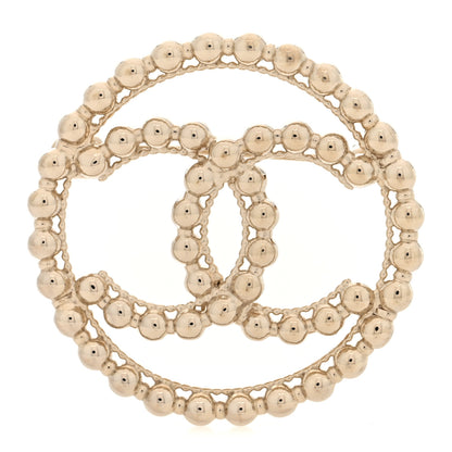 Chanel Metal Bead CC Round Brooch Gold 1 of 4