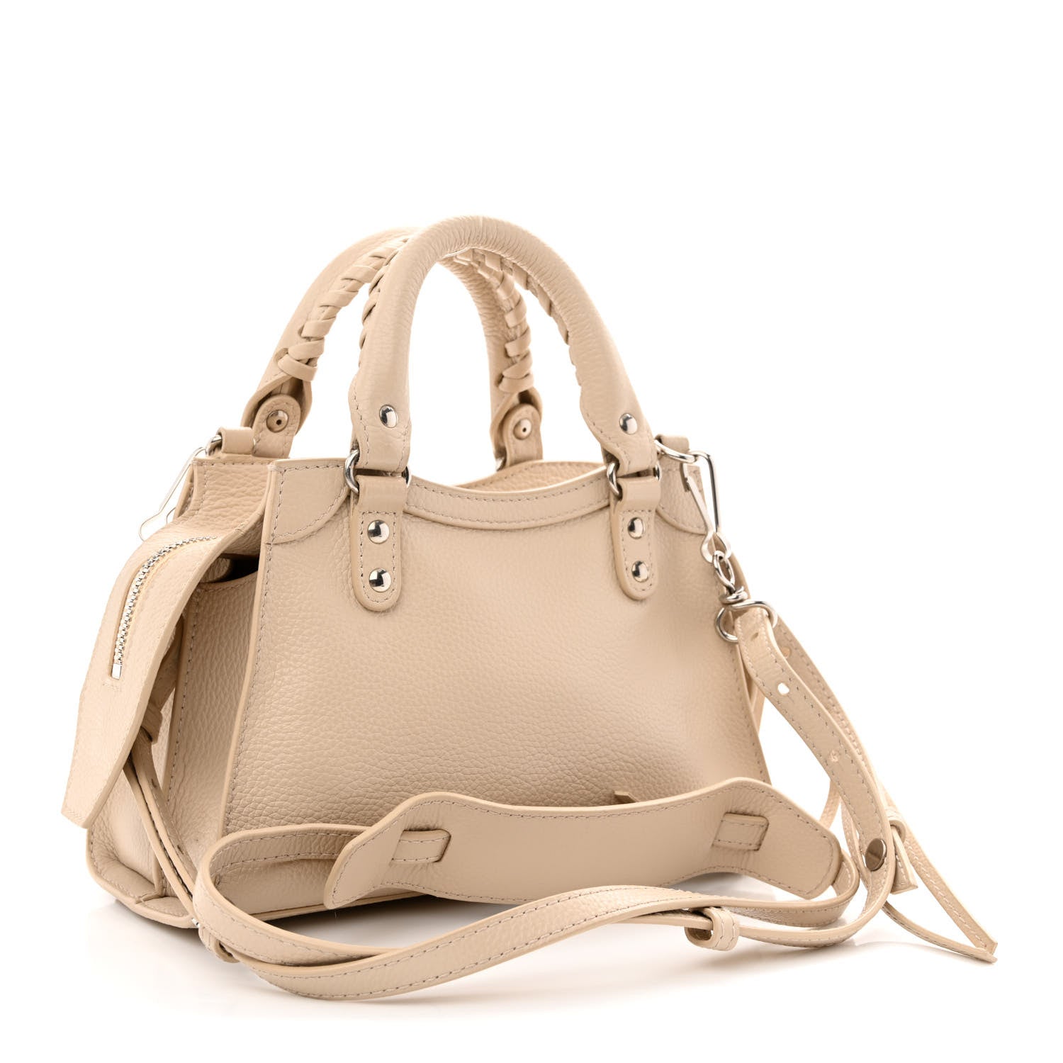 Balenciaga Grained Calfskin Neo Classic Silver Hardware Mini City Cream 3 of 11