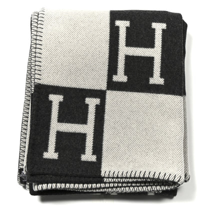 Hermes Wool Cashmere Avalon Blanket Ecru Gris Fonce 1 of 3