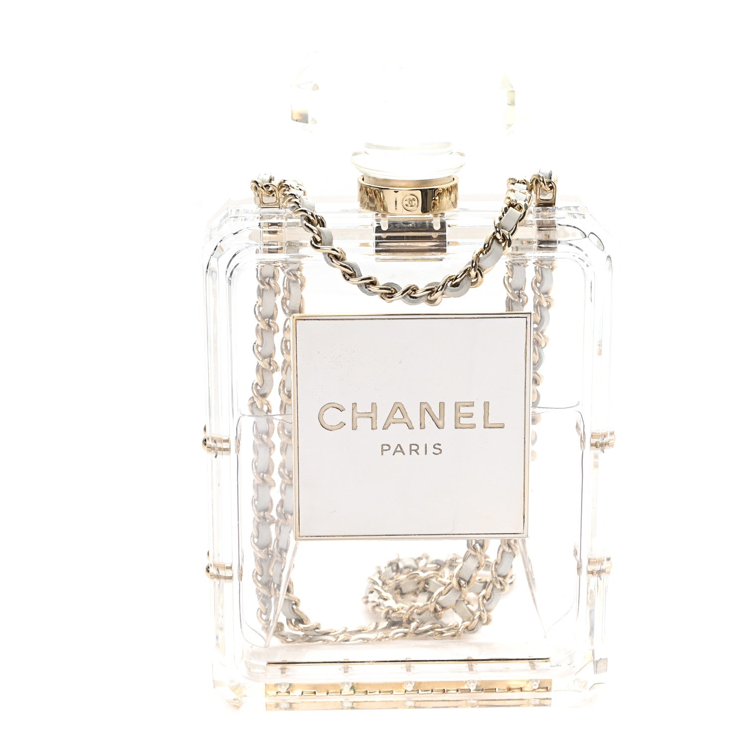 Chanel Transluscent Plexiglass Perfume Bottle Clutch 1 of 10