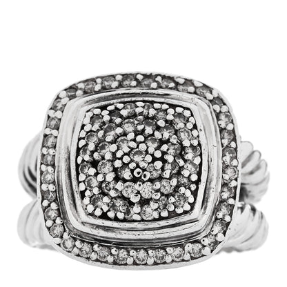 David Yurman Sterling Silver Diamond 11mm Albion Pave Ring 52 6 1 of 6