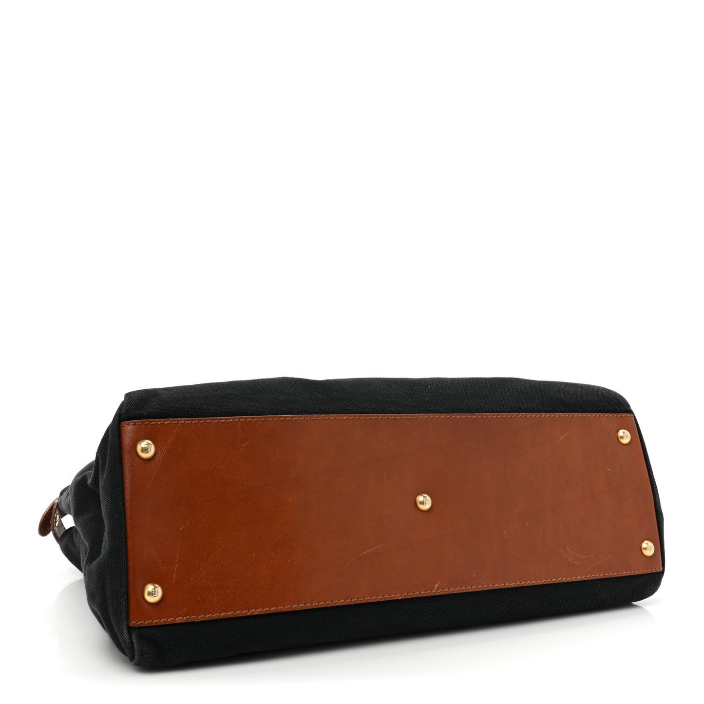 Canvas Large Peekaboo Iconic Satchel Black Cuoio