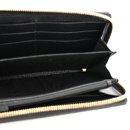 Gucci Dollar Calfskin GG Supreme Monogram GG Marmont Zip Around Wallet Black Beige Ebony 5 of 9