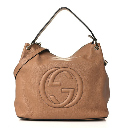 Gucci Pebbled Calfskin Large Soho Hobo Camelia 1 of 8