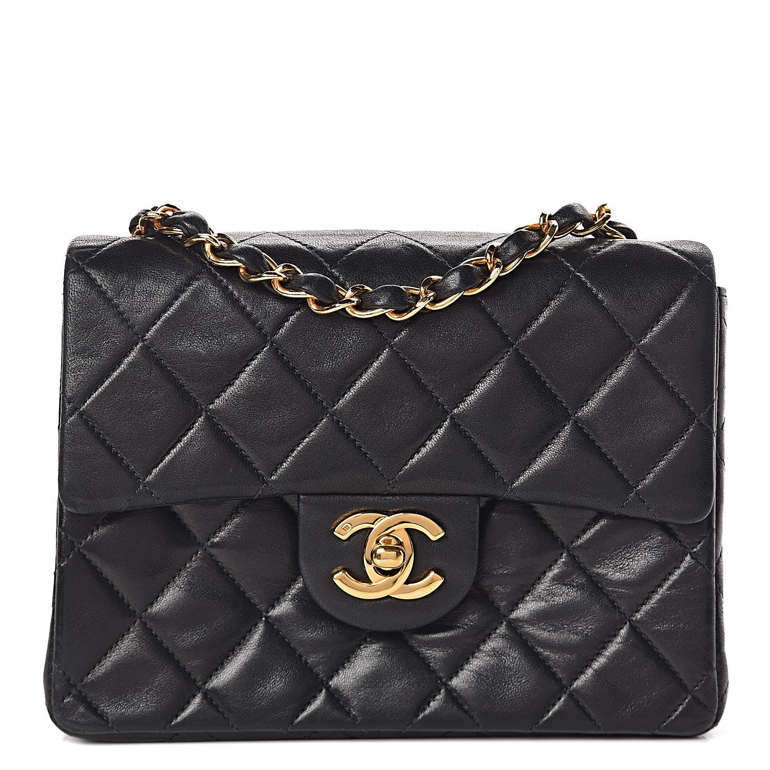 Chanel Lambskin Quilted Mini Square Flap Black 1 of 12