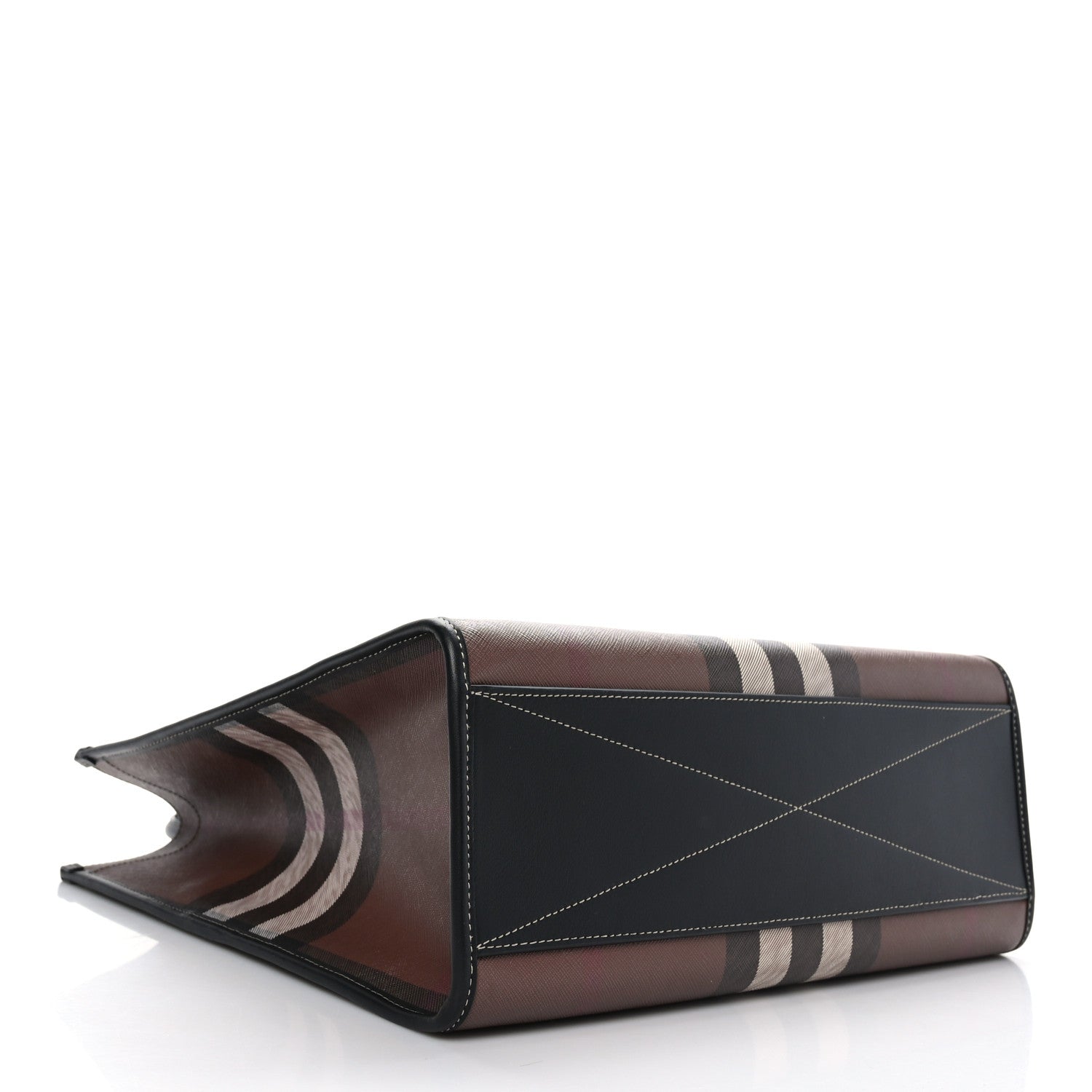 Burberry E-Canvas Denny Check Tote Brown 4 of 8