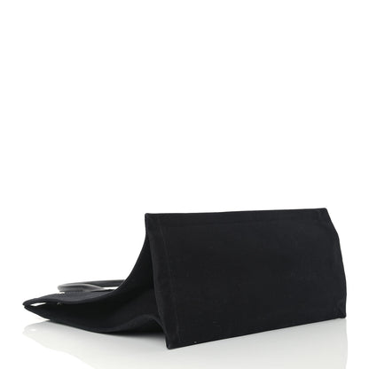 Saint Laurent Linen Calfskin Rive Gauche North South Tote Black 3 of 12