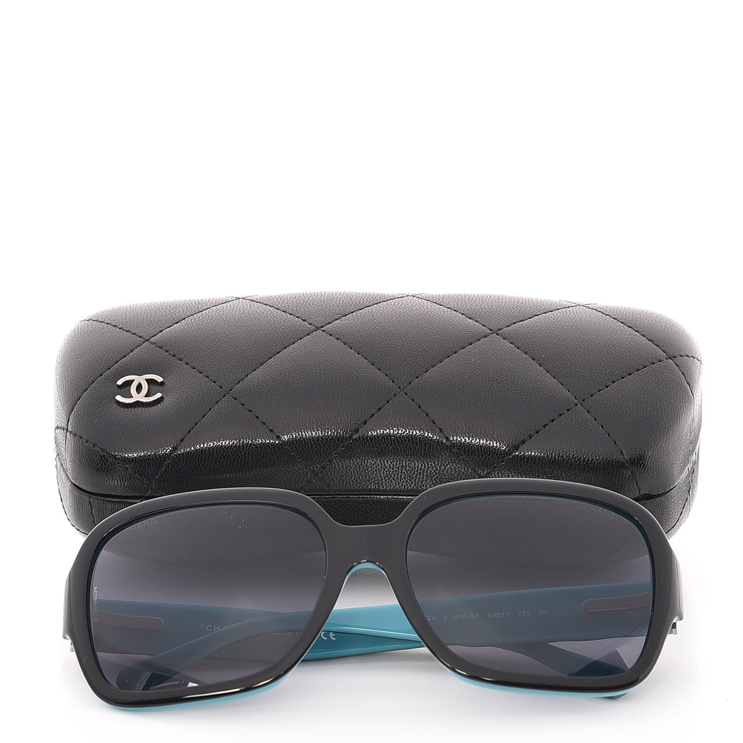 Quilted CC Sunglasses 5124 Black Turquoise