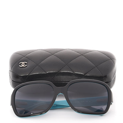 Chanel Quilted CC Sunglasses 5124 Black Turquoise 8 of 8