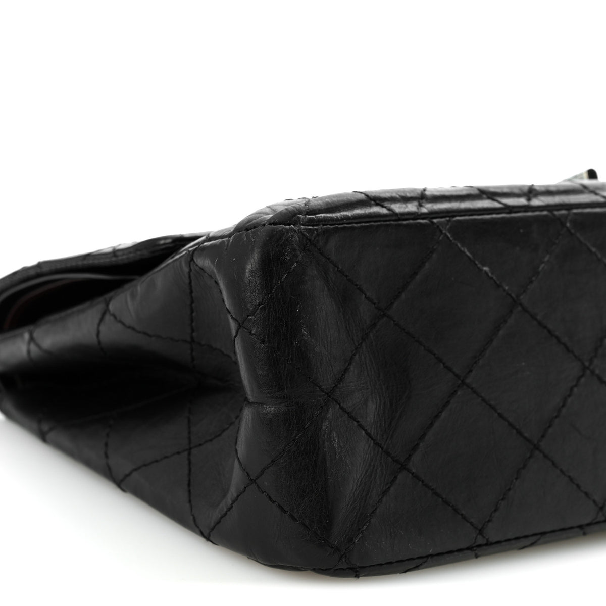 Aged Calfskin Quilted 2.55 Reissue 227 Flap Black