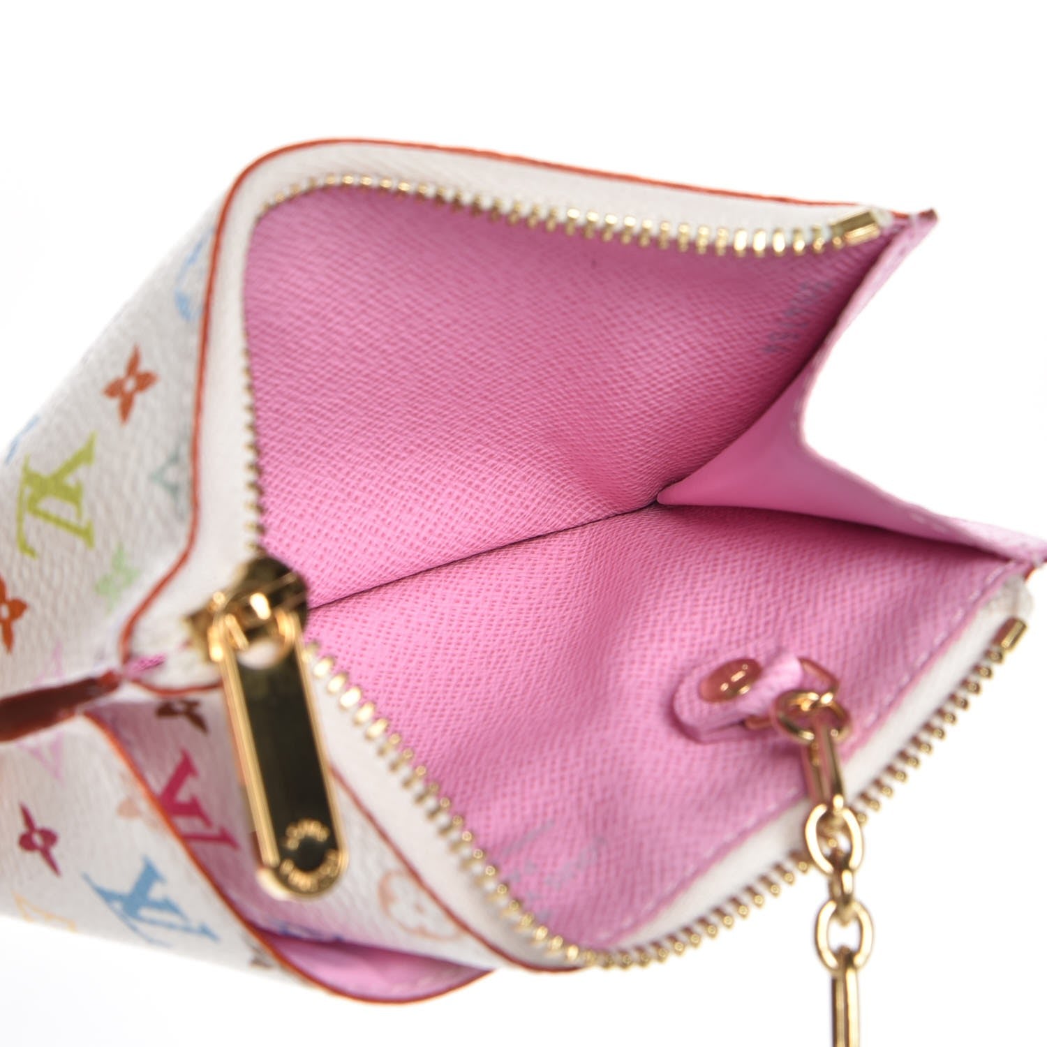 Louis Vuitton Monogram Multicolor Key Pouch White Litchi 5 of 7