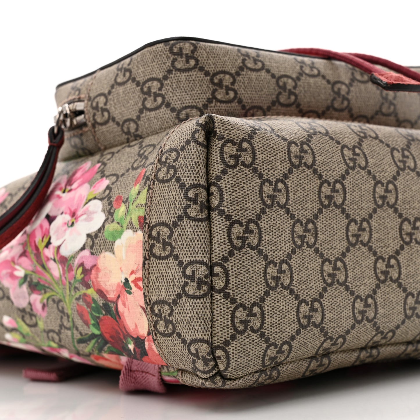 GG Supreme Monogram Blooms Small Single Buckle Backpack Beige Multicolor Dry Rose