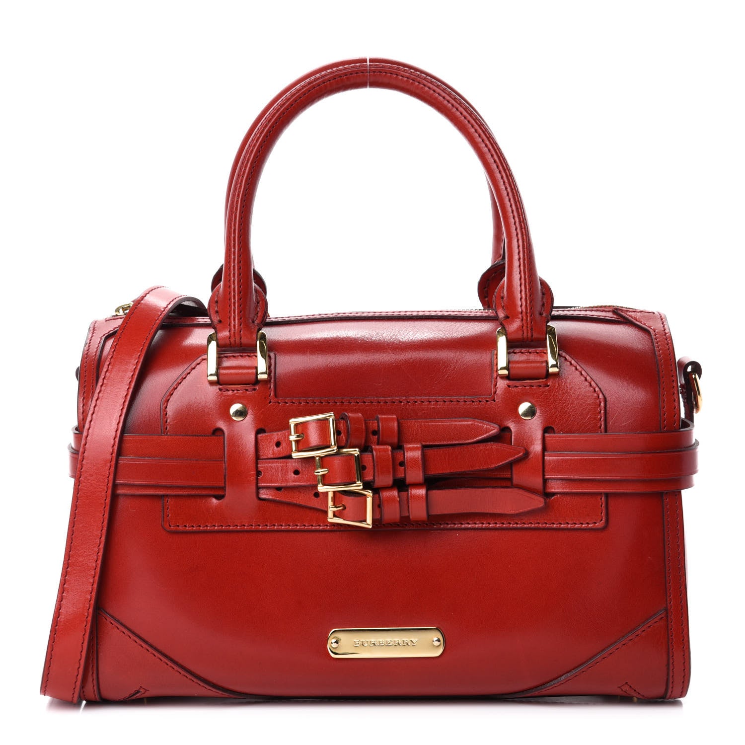 Burberry Bridle Calfskin Medium Alchester Bowling Bag Red 1 of 11