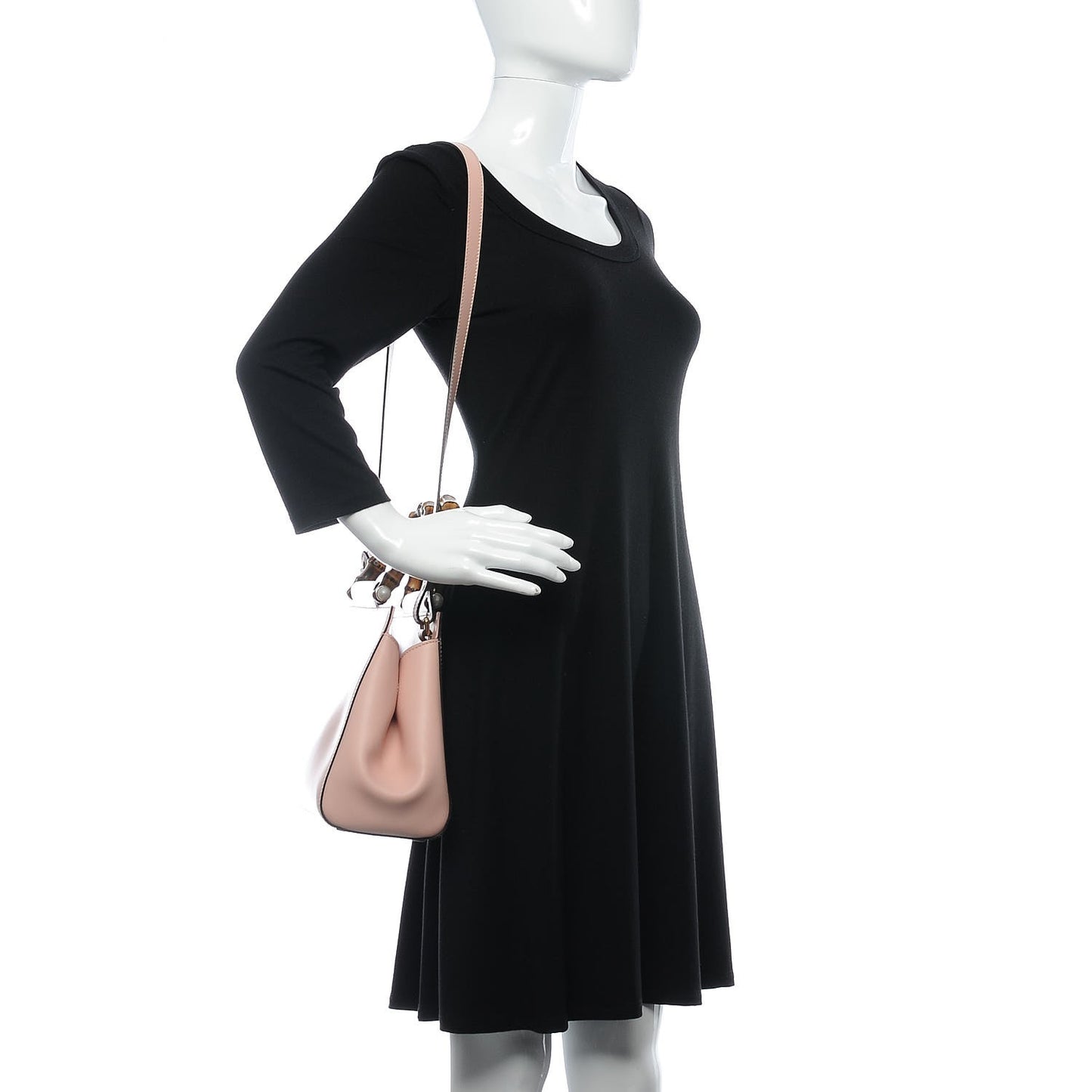 Nappa Bamboo Small Nymphaea Top Handle Bag Perfect Pink