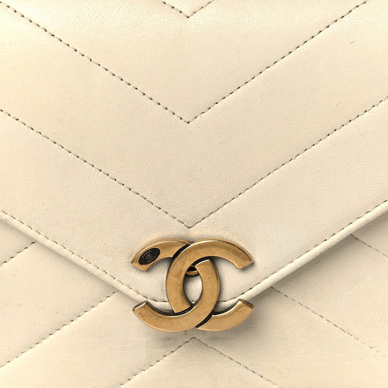Chanel Lambskin Chevron Mini Coco Envelope Flap White 8 of 16