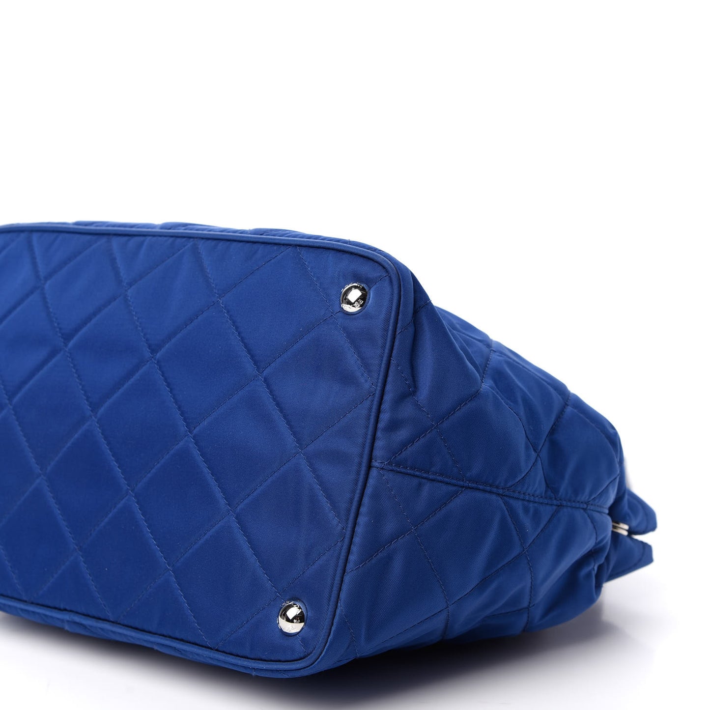 Nylon Tessuto Impuntu Quilted Tote Bluette