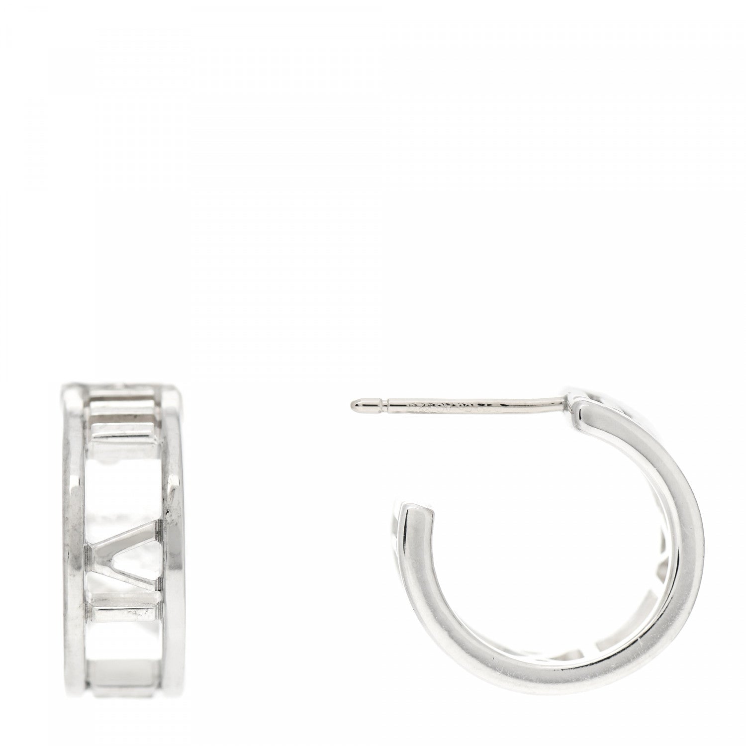 Tiffany Sterling Silver Small Atlas Open Hoop Earrings 1 of 4