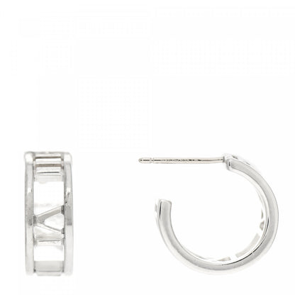 Tiffany Sterling Silver Small Atlas Open Hoop Earrings 1 of 4