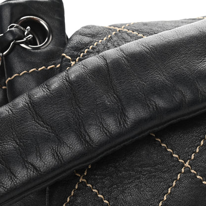 Chanel Lambskin Contrast Stitch Surpique Accordion Flap Black 12 of 12