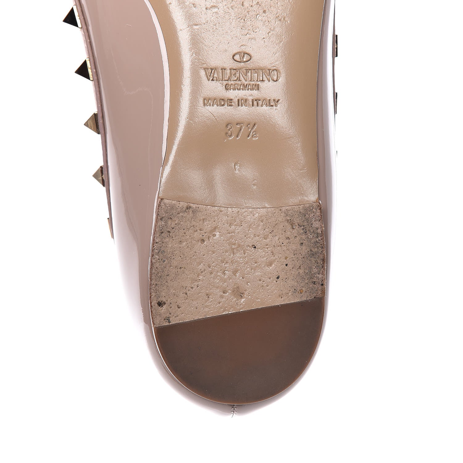 Valentino Garavani Patent Rockstud Ballerina Flats 37.5 Poudre 14 of 17