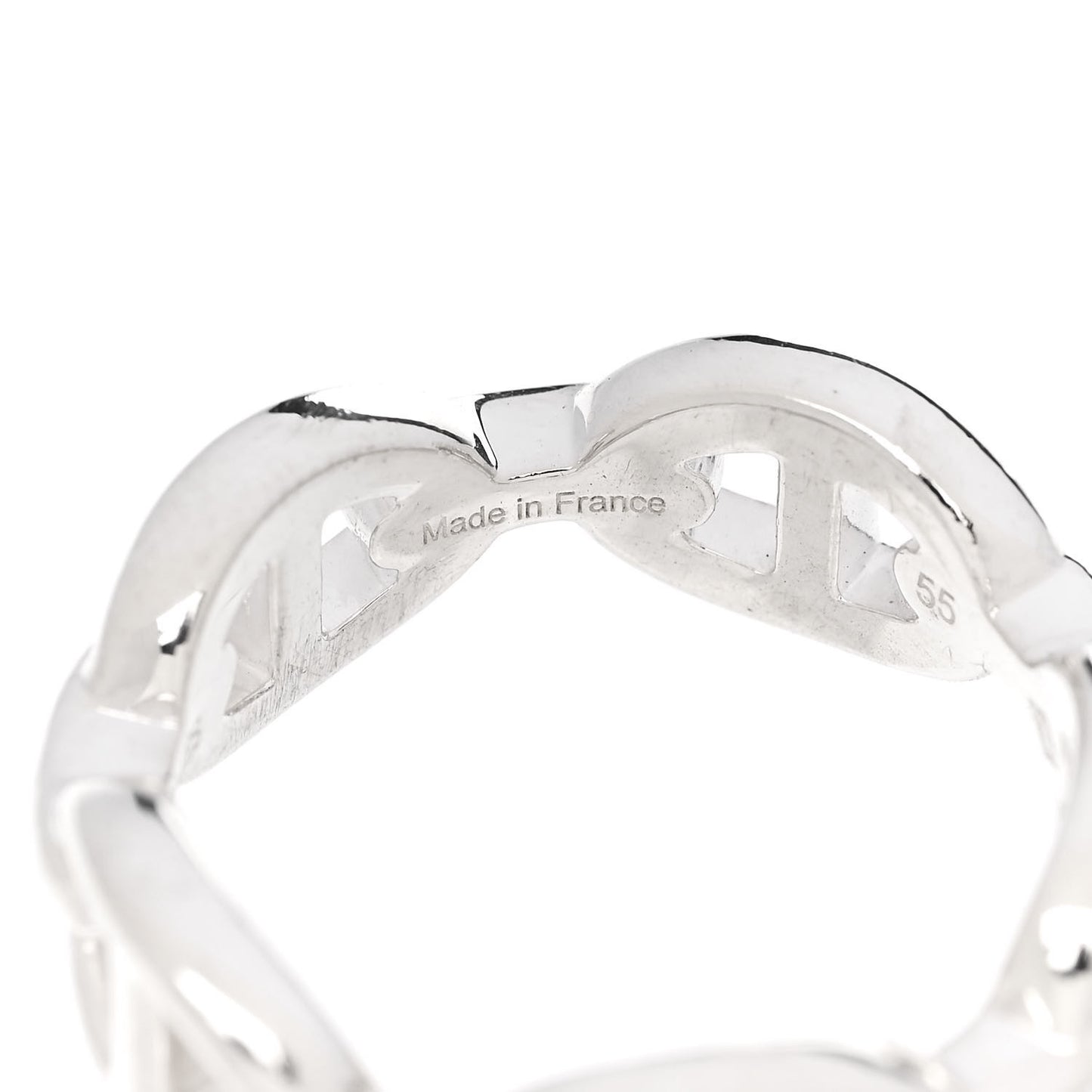 Sterling Silver PM Chaine d'Ancre Enchainee Band Ring 55 7.25