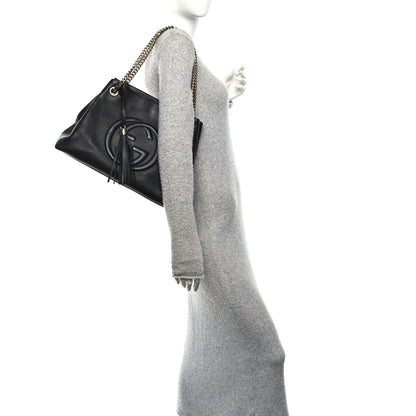 Gucci Pebbled Calfskin Medium Soho Chain Shoulder Bag Black 2 of 10