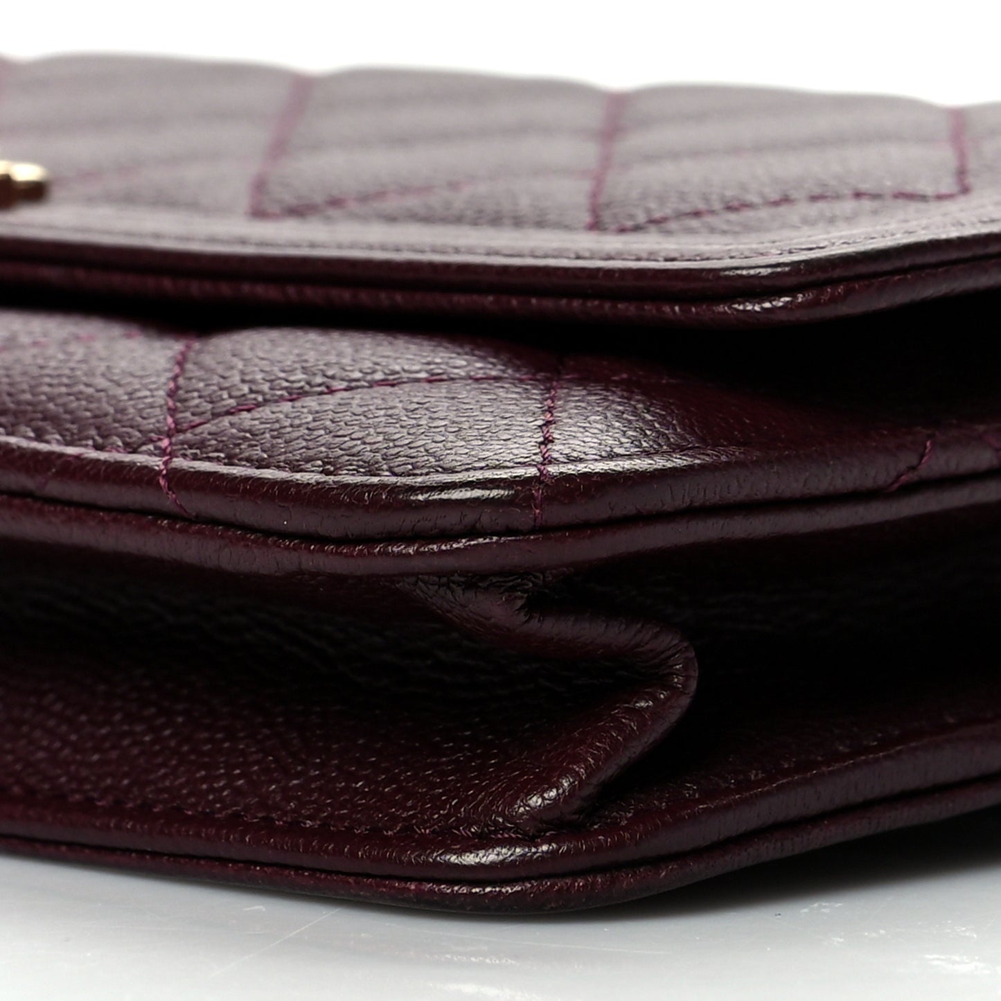 Caviar Quilted Boy Wallet On Chain WOC Dark Purple